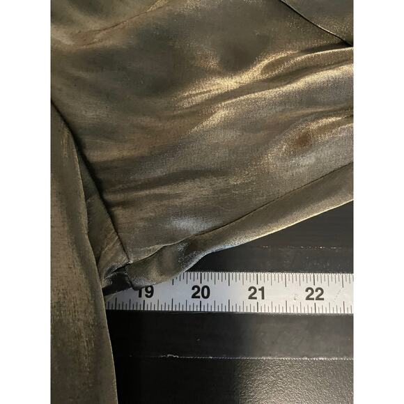 Vintage Conrad C Womens Top 10 Petite Green Shimmer Cropped Tie Front Rave 90s - Picture 5 of 7